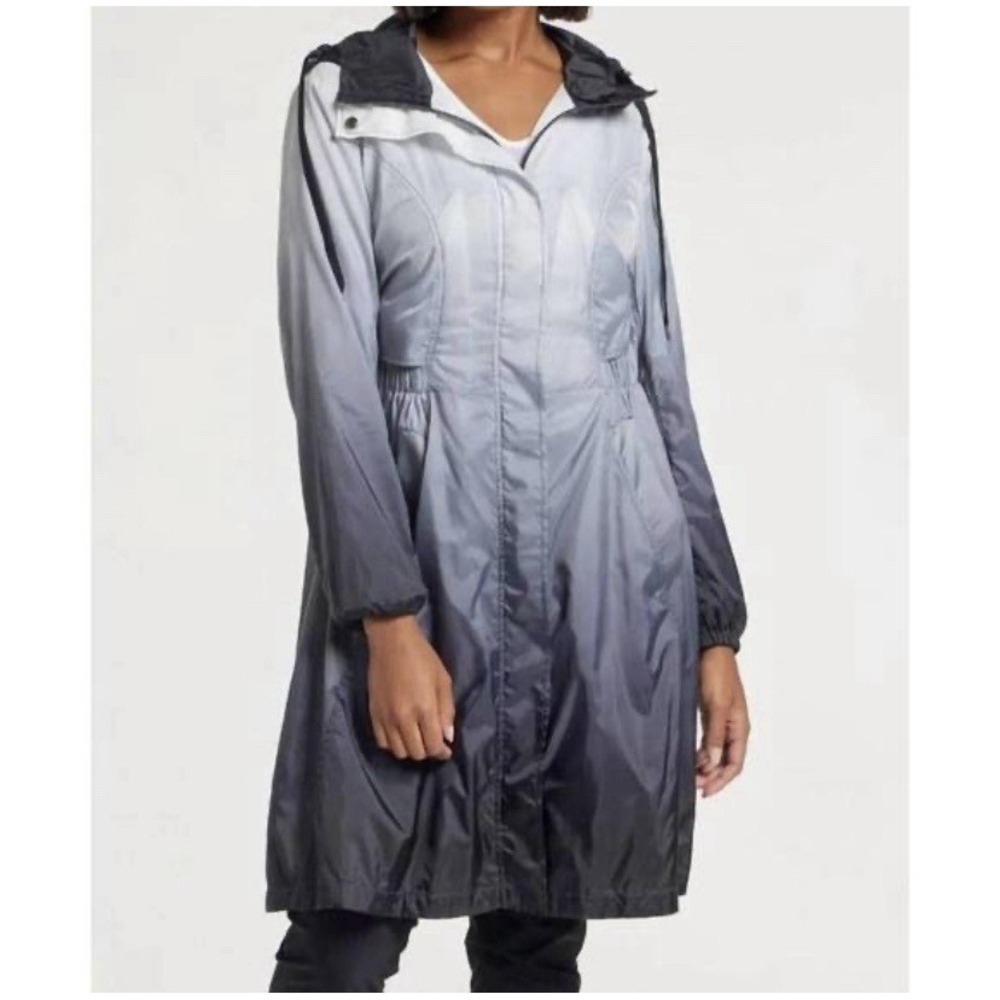 ANATOMIE NWT Sedona Windbreaker Jacket Black Grey Ombre Hooded Women's Large